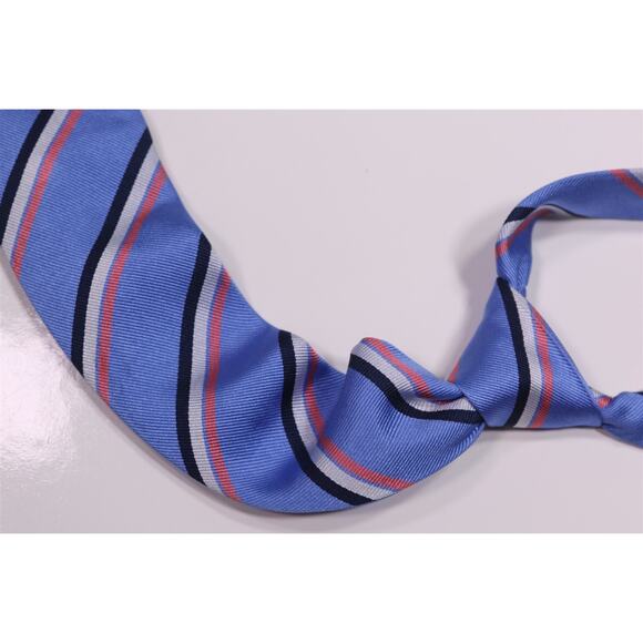 Charles Tyrwhitt Blue Striped Silk Necktie Tie Handmade in England - Picture 1 of 6